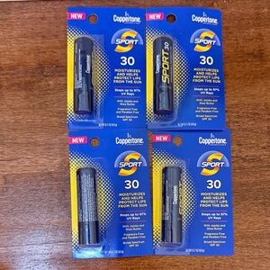 NWT Coppertone Sport SPF 30 Lip Balm - Black Stick (4-Pack)